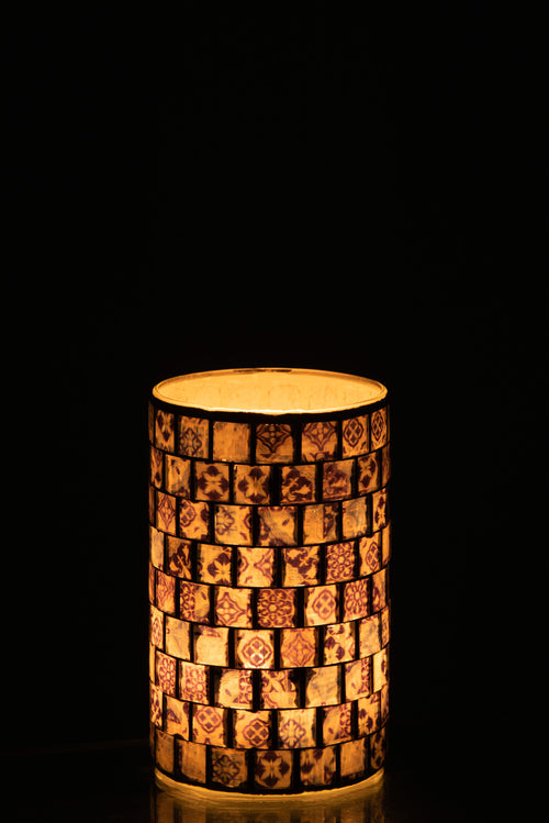 J-Line theelichthouder Mozaiek - jeansblauw - large