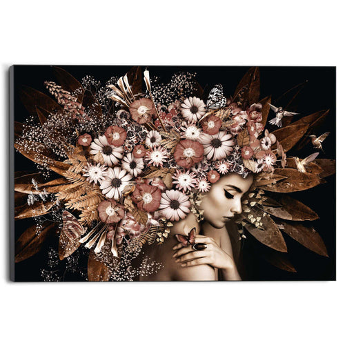 Reinders Flower Explosion schilderij -  bruin - woonkamer - 100x140cm