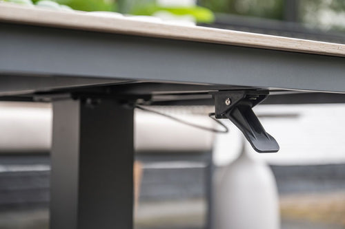 Cyprus tafel - in hoogte verstelbaar -100x100 cm - zwart-light teak - vtwonen shop