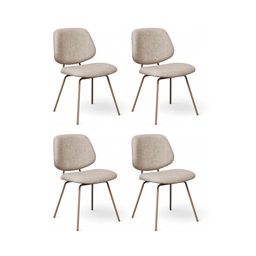 Furnhouse eetkamerstoel Sofia - Beige - Stof (Bouclé) - Set van 4