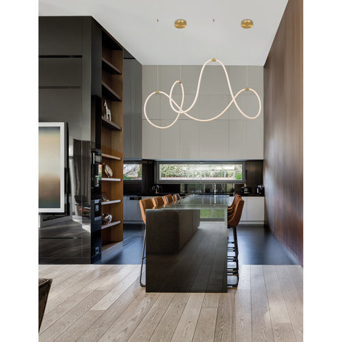 Merano Anaheim Geïntegreerde LED Hanglamp Plafondlamp Dimbaar Messing Goud Metaal LED 57W 189Lm 3000K L : 150