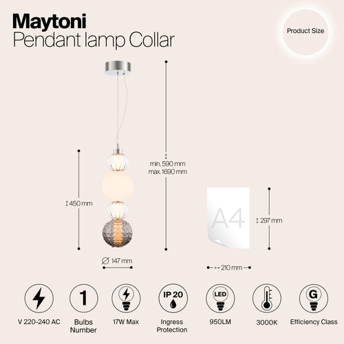 Maytoni - Hanglamp Collar - Chroom - Ø14,7 - vtwonen shop