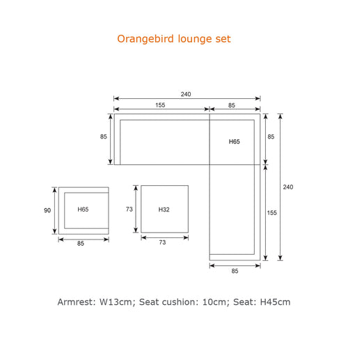 Orangebird lounge fauteuil - organic grey - reflex black - vtwonen shop