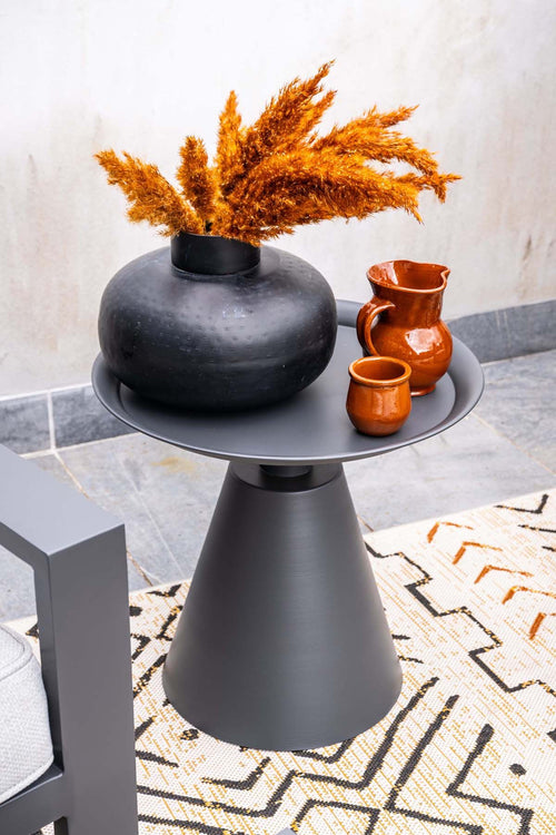 Zavala bijzettafel - diameter 50xH48 cm - carbon black - vtwonen shop