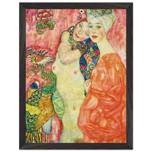 Artfulprints Poster met Lijst Gustav Klimt - The women friends   - 30x40 cm - Roze