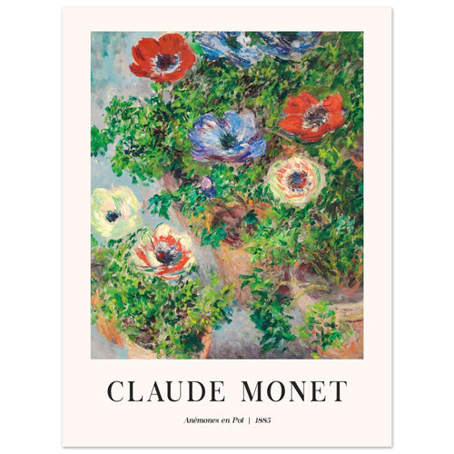 Artfulprints  Claude Monet - Anémones en pot   poster 30x40 cm - vtwonen shop