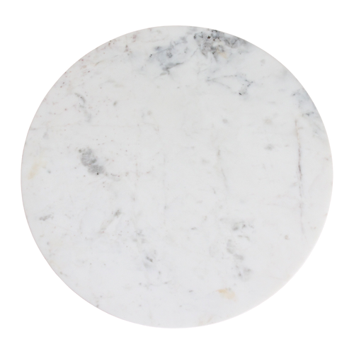 Marmeren bijzettafel rond - wit - 50x50x50 cm