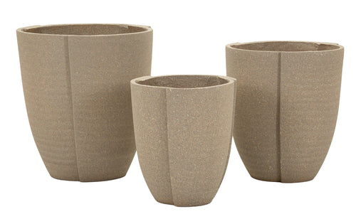 Mauro Ferretti cachepot - set van 3 - Ø 43×47–36×41,5–30,5×34,5 cm - grijs