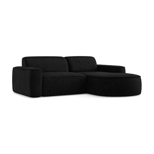 LaMiaSofa hoekbank rechts Melissa - chenille stof - zwart - 224x166x70