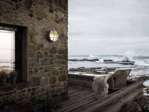 Nordlux Polperro Wandlamp Buiten | Ø19,5cm | E27 | IP64 | Nikkel | Seaside - vtwonen shop