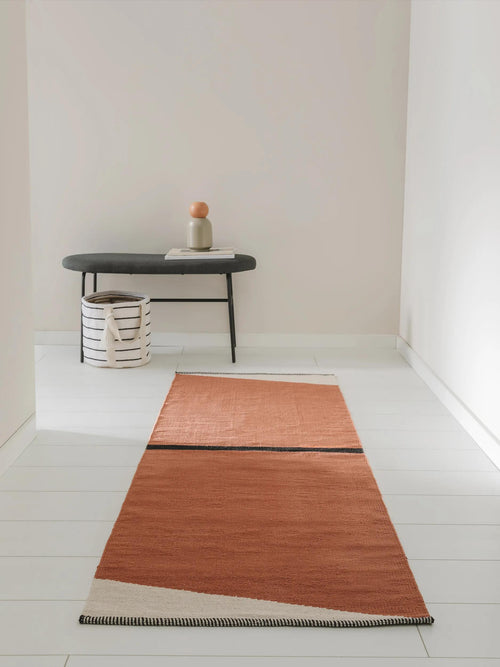 benuta katoenen loper Lenny - terracotta - 70x200 cm