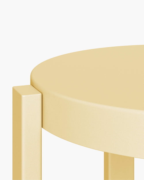noo.ma Doon kruk - ronde metalen kruk Butter Yellow, Ø35 cm x H45 cm