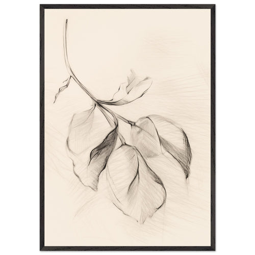 Artfulprints Poster met Lijst Botanical branch   - 70x100 cm - Zwart / Wit