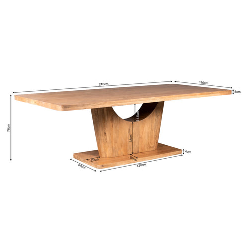 StarFurn Eettafel Voco - Rechthoek Naturel Hout - 240x110x76cm - vtwonen shop