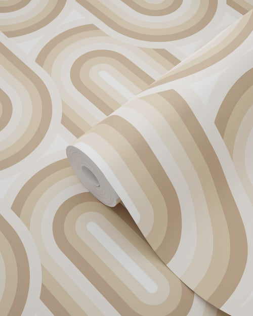ESTAhome behang retro ornamenten beige en bruin - 53 cm x 10.05 m - 130981