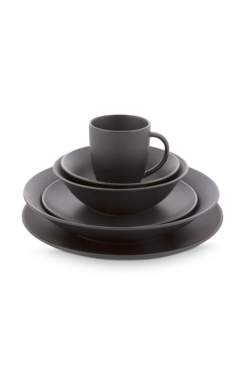 vtwonen Serviesset - Borden, Kommen en Mokken - Zwart - Porselein - Servies set 36-delig