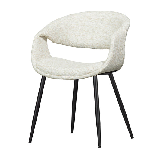 WOOOD eetkamerstoelen Yossi Metalen Zwarte Poot - Naturel - Set van 6 - vtwonen shop