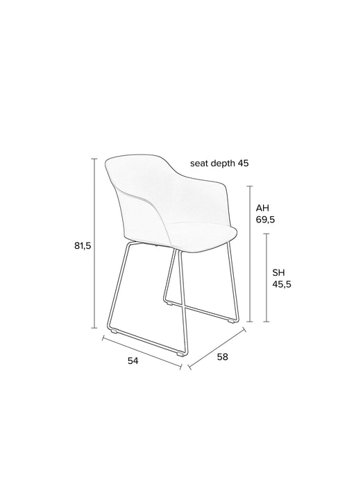 Housecraft Living Tango Eetkamerstoelen armleuning Grijs - Set van 2 - vtwonen shop