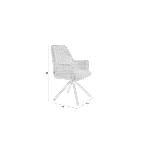 Housecraft Living Jamie Eetkamerstoelen met armleuning Wood/ Bruin - Set van 2