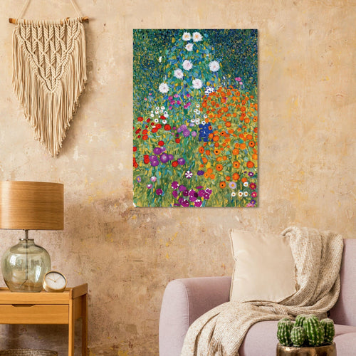 Artfulprints Poster met Lijst Gustav Klimt - Blumengarten   - 70x100 cm - Meerkleurig