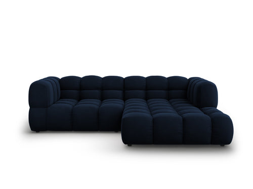 Cosmopolitan Design Modulaire hoekbank rechts Sky 3-zits, flueel, koningsblauw - 162x244x70cm