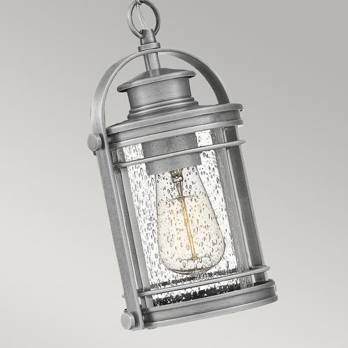 Elstead Quoizel Booker Hanglamp voor buiten, industrieel aluminium, IP44