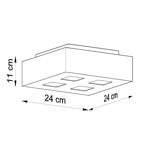 Sollux Lighting Plafondlamp MONO 4 wit - 24x24x11cm