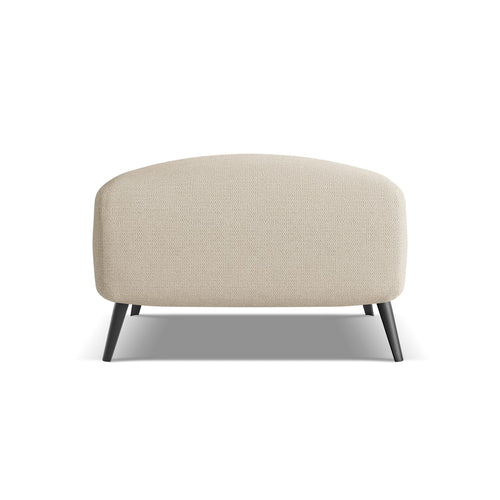 LaMiaSofa Poef Genova - chenille stof - donkerbeige - 65x65x44