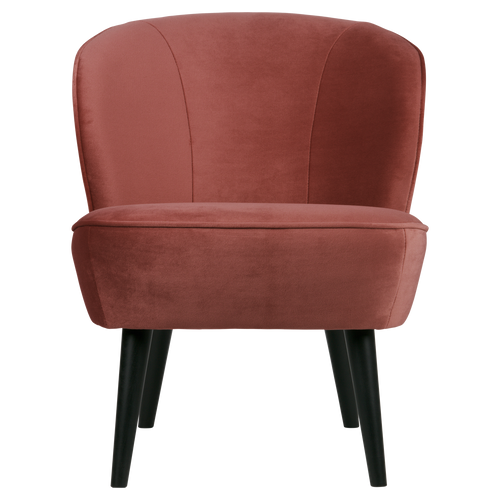 WOOOD fauteuil Sara - Velvet - Bordeauxrood- 71x59x70