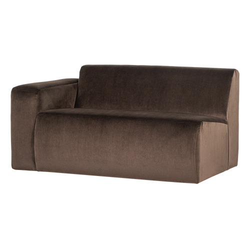 WOOOD 1,5-zits bank arm links Mojo Base - Velvet - Bruin - 74x145x97