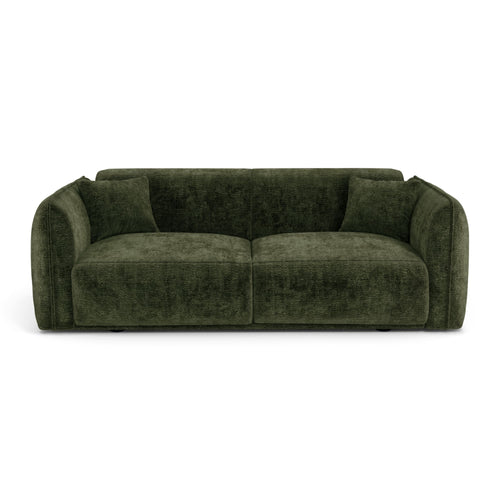 Premium Interiors - Bank LUSH - fluweel met motieven kaki-groen 205cm