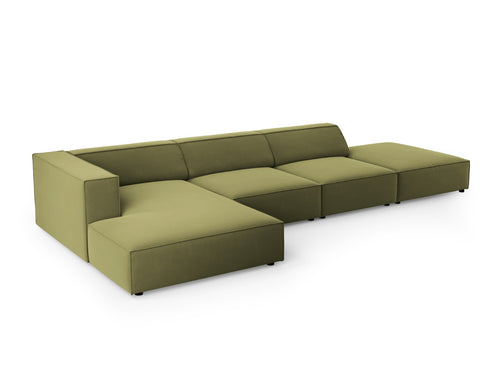 Cosmopolitan Design linker hoekbank Arendal 5-zits, flueel, lichtgroen - 166x341x70cm
