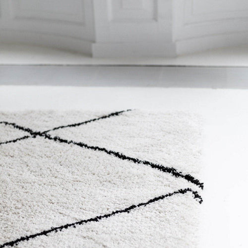 Interieur05 berber vloerkleed hoogpolig wit/zwart - scandinavisch - nea - 160 x 230 cm - vtwonen shop