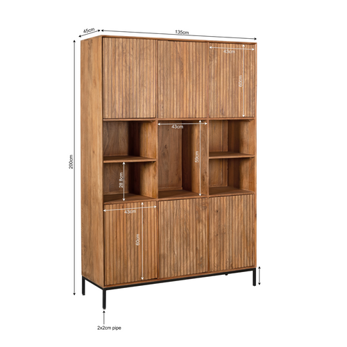 Starfurn  vakkenkast Madison - bruin - 45x135x200cm