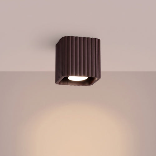Sollux Lighting Plafondlamp RIFF 1 bruin GU10 - 10x10x10cm