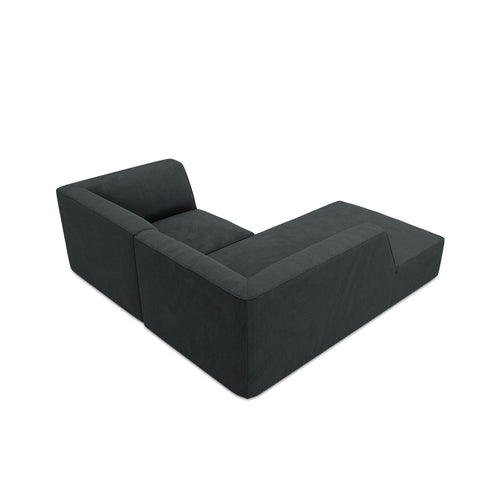 Cosmopolitan Design - Modulaire hoekbank links Siena 3-zits, ribfluwelen zwart - 180x186x69cm