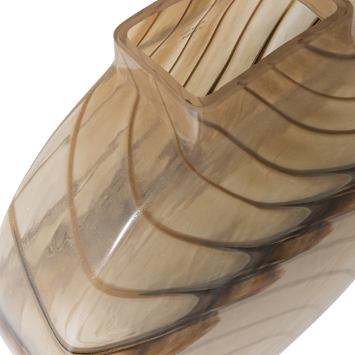 WOOOD vaas Norbert - Handgevormd - Glas - Bruin - 26x25x8