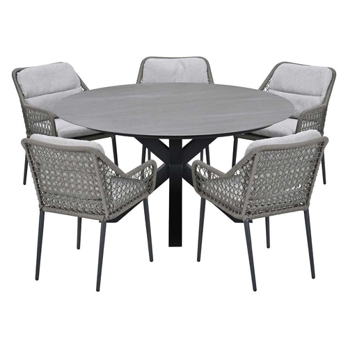 Garden Impressions Tuinset Pemba 6-delig - Duuk tuintafel Ø150 cm