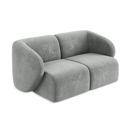 LaMiaSofa Tweezits modulaire bank Cervo - chenille stof - grijs - 174x94x75