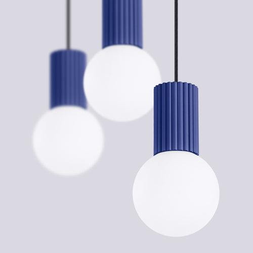 Sollux Lighting Hanglamp HALO 3L ultramarijn - 40x6x120cm