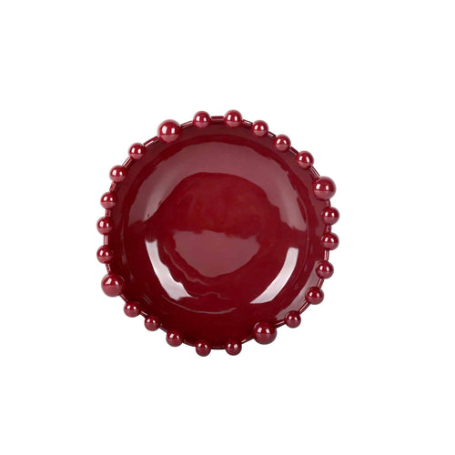Present Time schaal Cadiz Dotty Waved - rood - 26.8x26.2x8.5cm