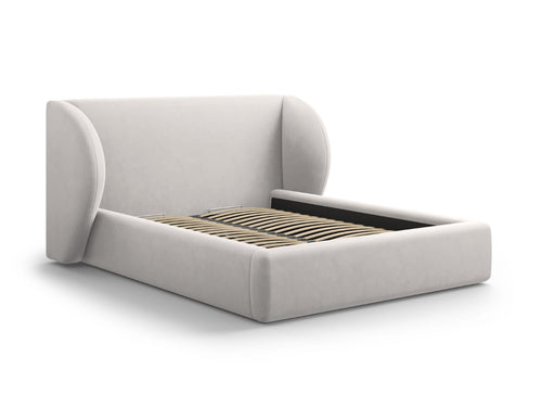 Micadoni Opbergbed met hoofdeinde Miley 140x200cm, flueel, geld - 230x187x100cm
