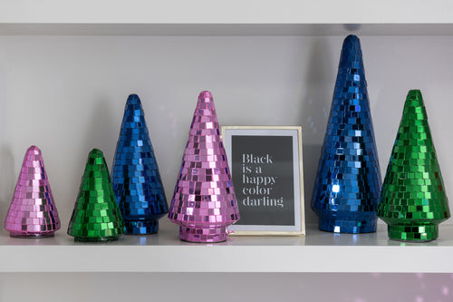 J-Line decoratie Boom Spiegel - glas - blauw - medium - vtwonen shop