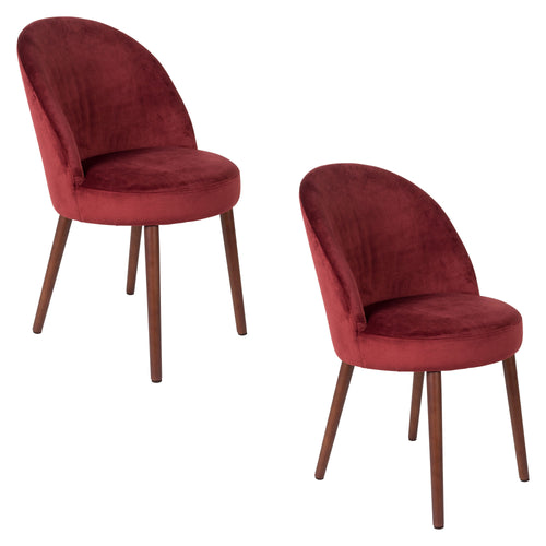 Dutchbone Barbara Eetkamerstoelen  Rood - Set van 2 - vtwonen shop