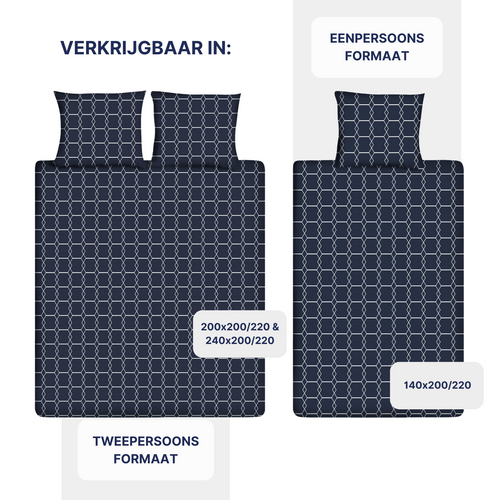 Katoenen Dekbedovertrek - Graphic Navy