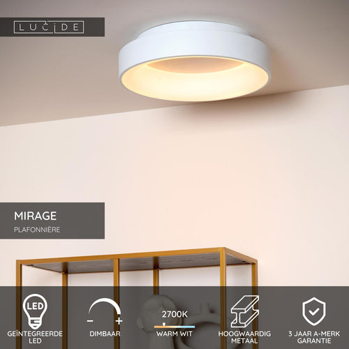 Lucide plafonnière MIRAGE - Geïntegreerde LED - Wit