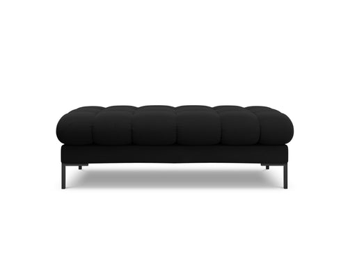 Cosmopolitan Design Bank Bali 2-zits, flueel, zwart - 62x133x40cm