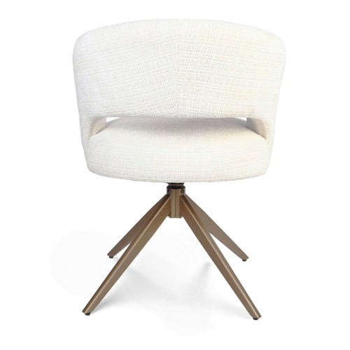 Starfurn Eetkamerstoel Demi - Off White/Brons - Set van 2