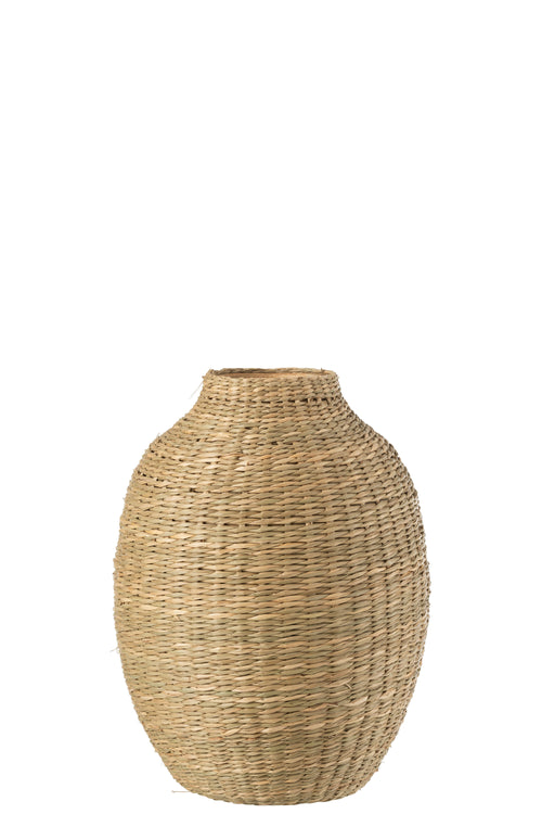 J-Line vaas Lang Decoratief - zeegras/bamboe - naturel - 32.5 cm hoog - vtwonen shop