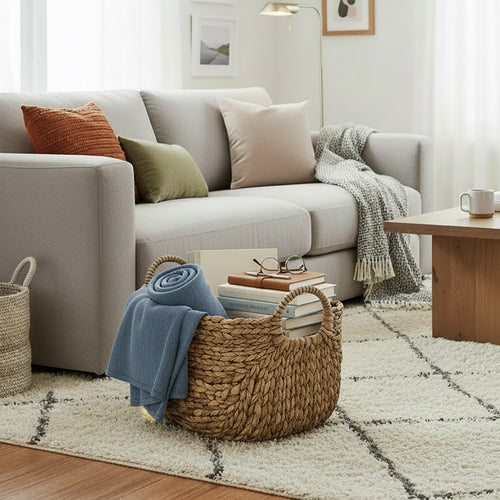 Calicosy - Opbergmand Woonkamer - Beige - 19x36x22 cm